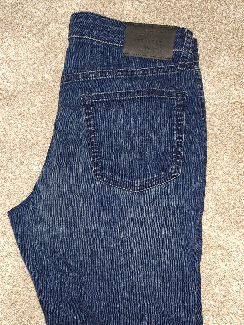 Calvin Klein Men’s Dark Blue Slim Straight Jeans 34/30